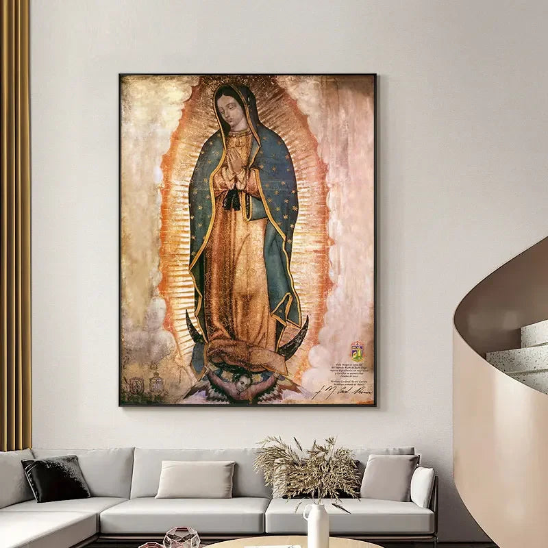 Lienzo de la Virgen de Guadalupe sin marco