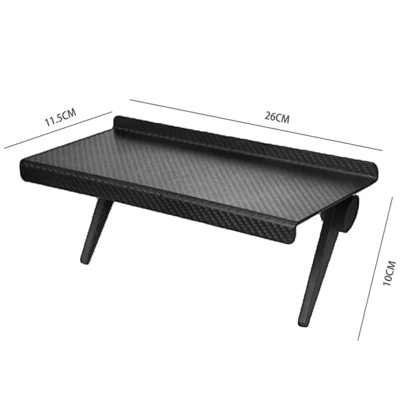 Repisa grande negra con medidas de 26 por 11.5 cm