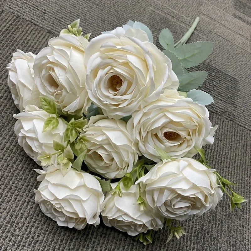 Ramo de rosas artificiales de 9 flores
