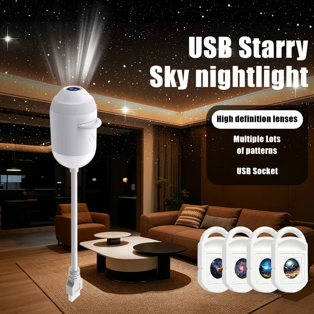 Luz USB con proyector de estrellas