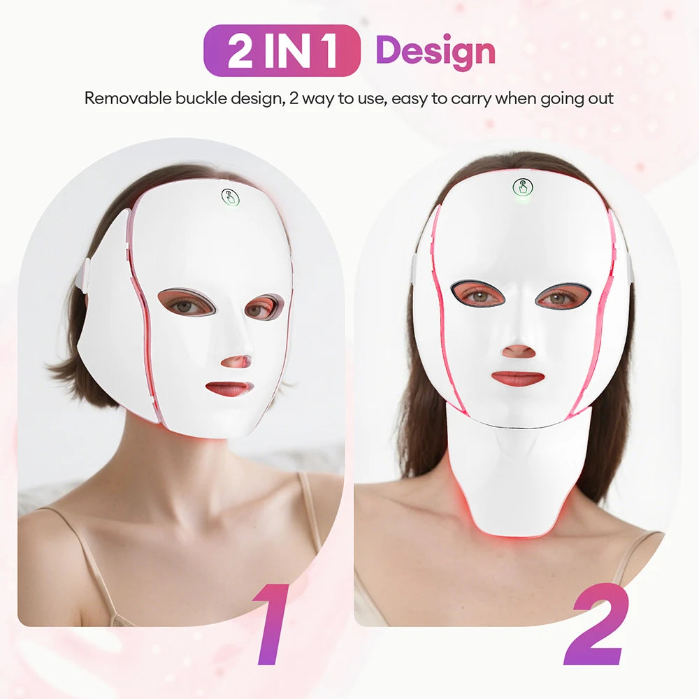 Máscara LED para rostro y cuello | Con o sin caja