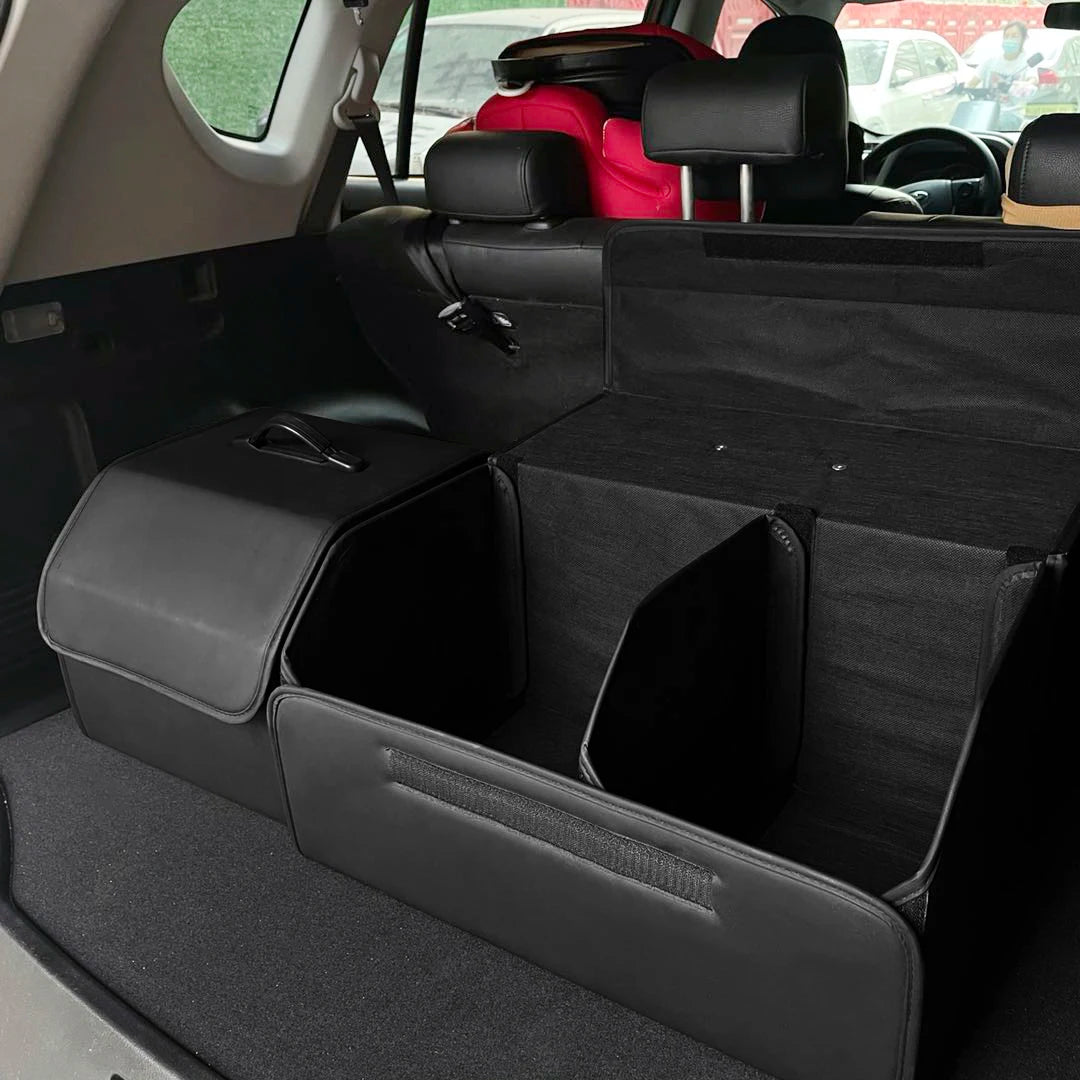 Organizador plegable de piel sintética para cajuela