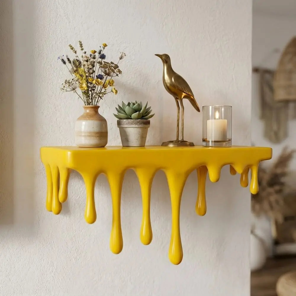 Repisa de pared con efecto derretido