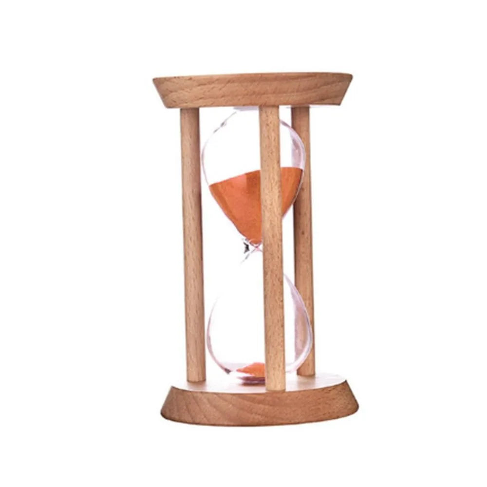 Reloj de arena con base de madera