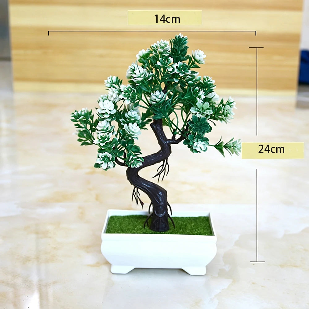 Planta artificial decorativa con maceta
