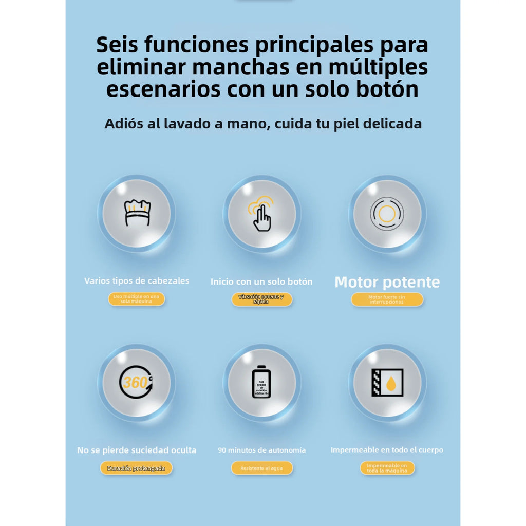 Cepillo eléctrico de limpieza con 5 cabezales