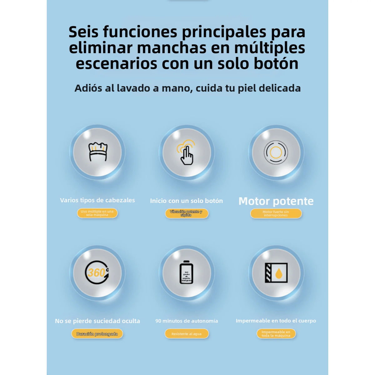 Cepillo eléctrico de limpieza con 5 cabezales