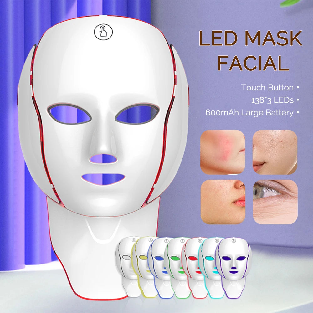 Máscara LED para rostro y cuello | Con o sin caja