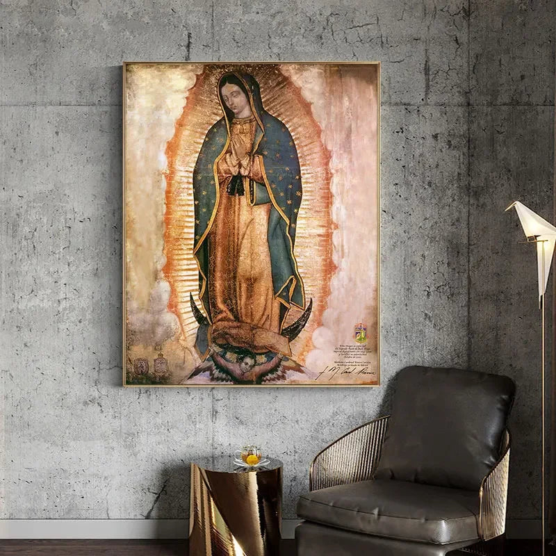 Lienzo de la Virgen de Guadalupe sin marco
