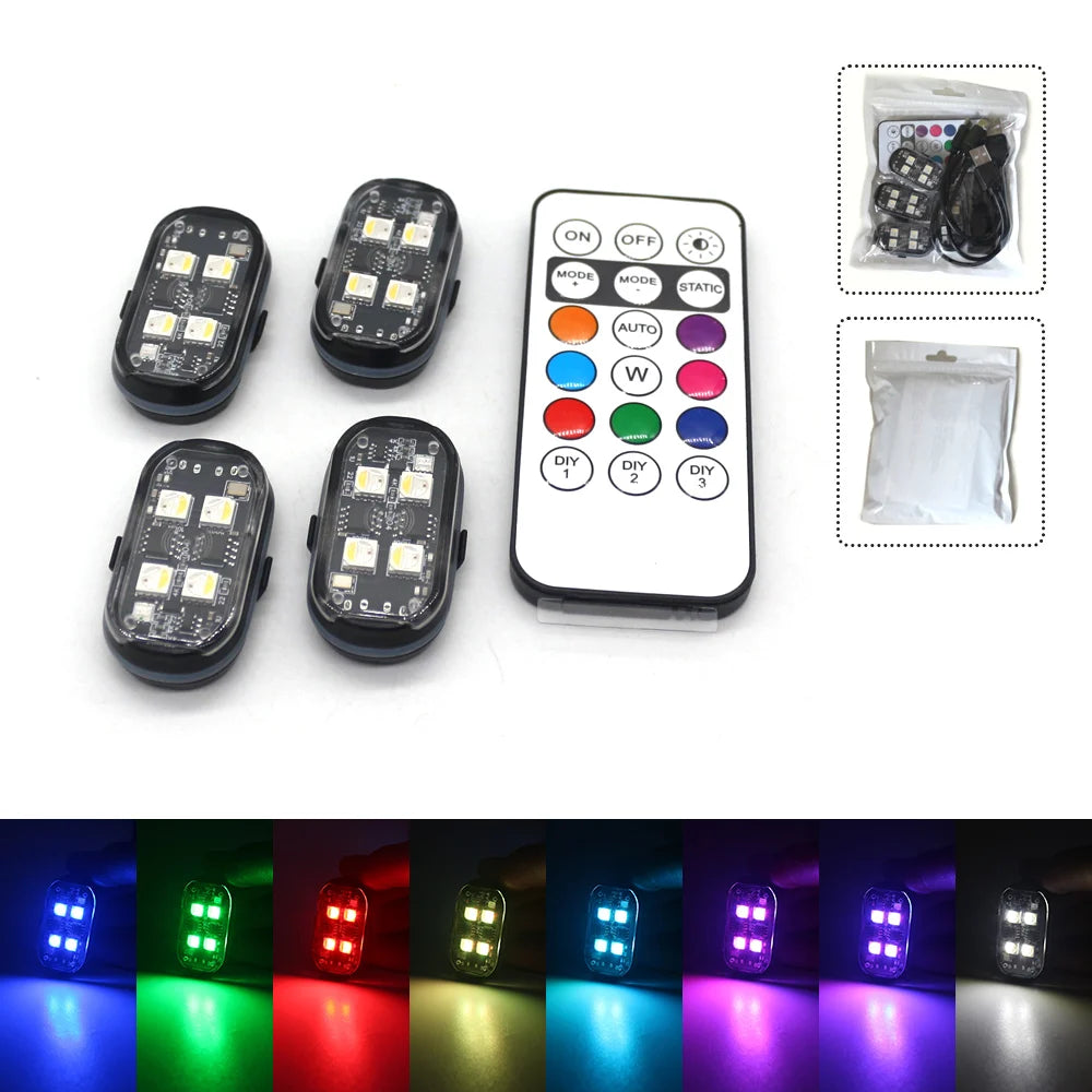 Luces LED recargables de colores con control remoto