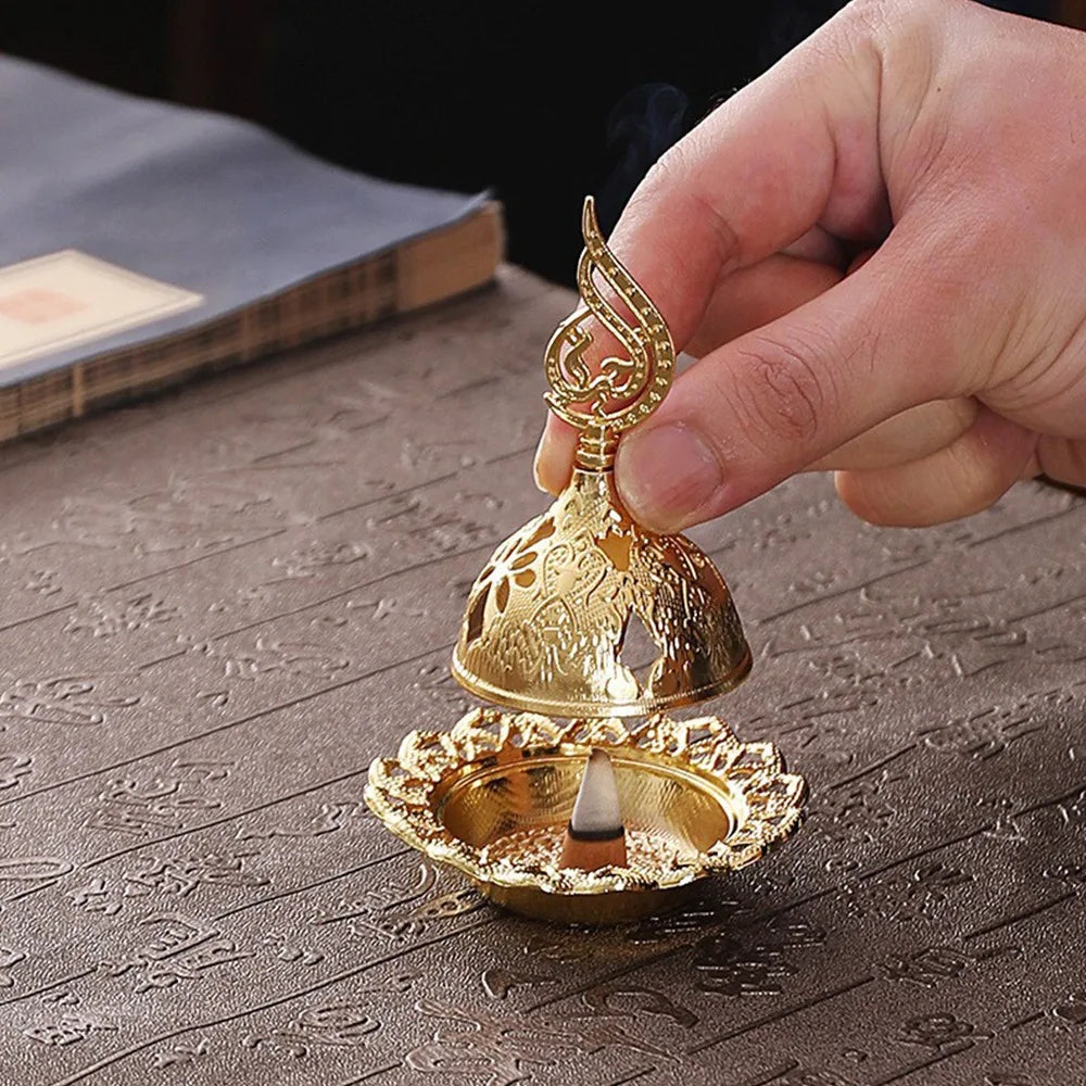 Incensario decorativo dorado