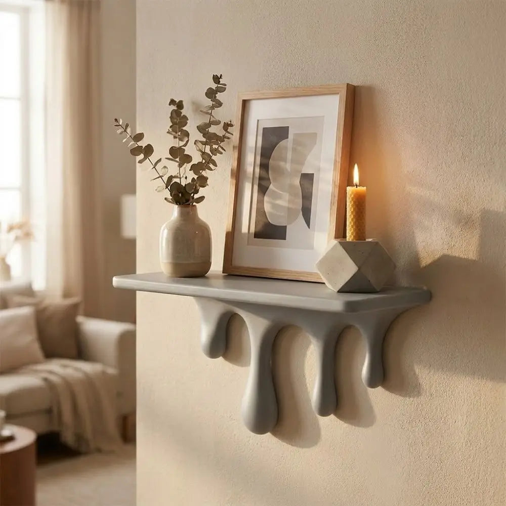 Repisa decorativa de pared con gotas