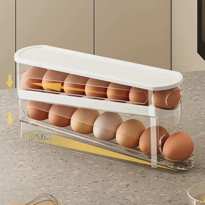 Organizador de huevos de 2 niveles para refrigerador