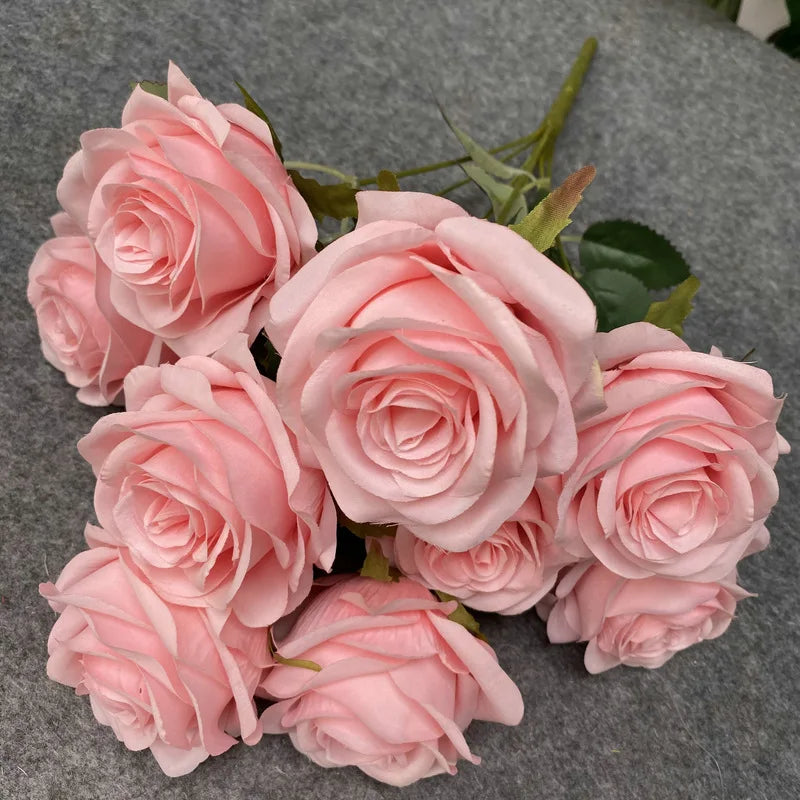 Ramo de rosas artificiales de 9 flores