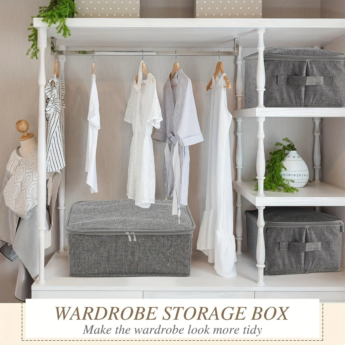 Caja organizadora plegable con tapa y asas