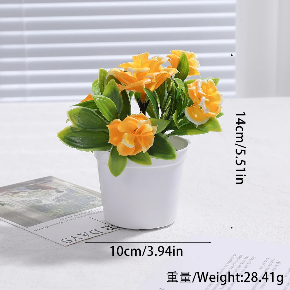 Planta artificial decorativa con maceta