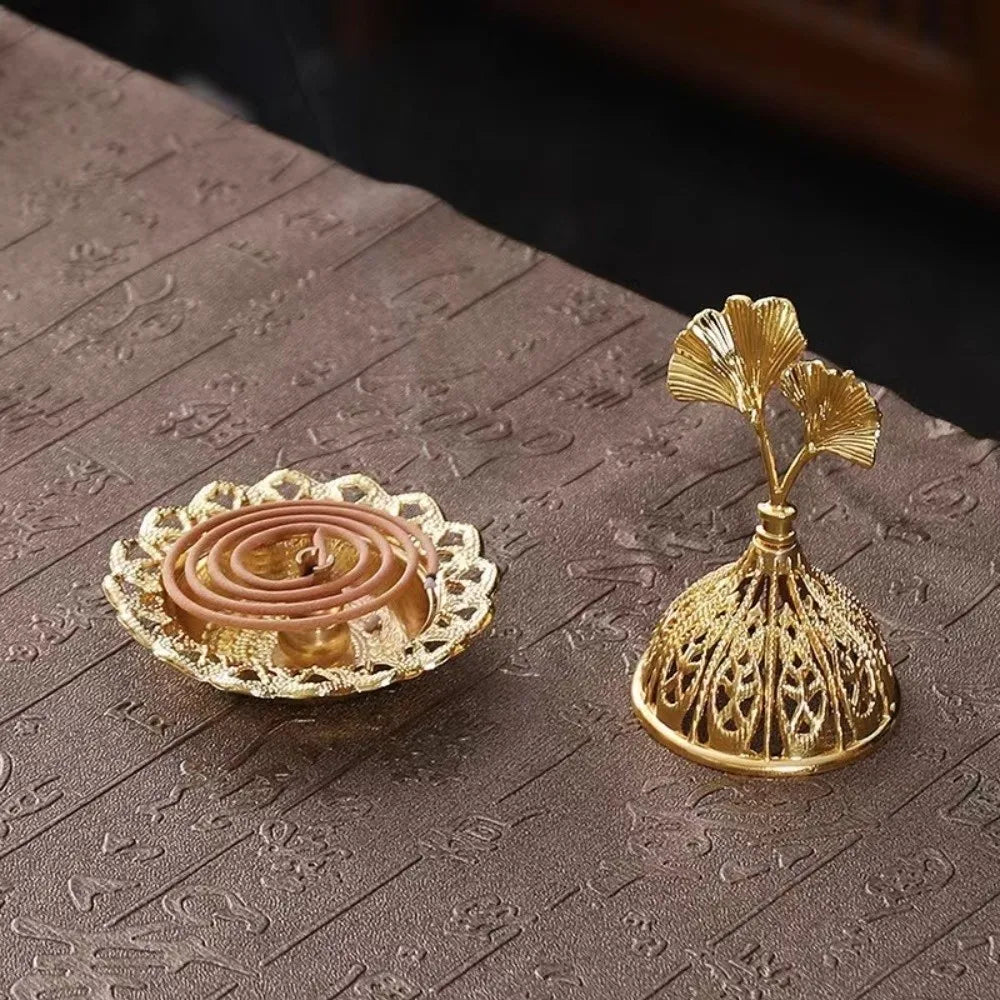 Incensario decorativo dorado