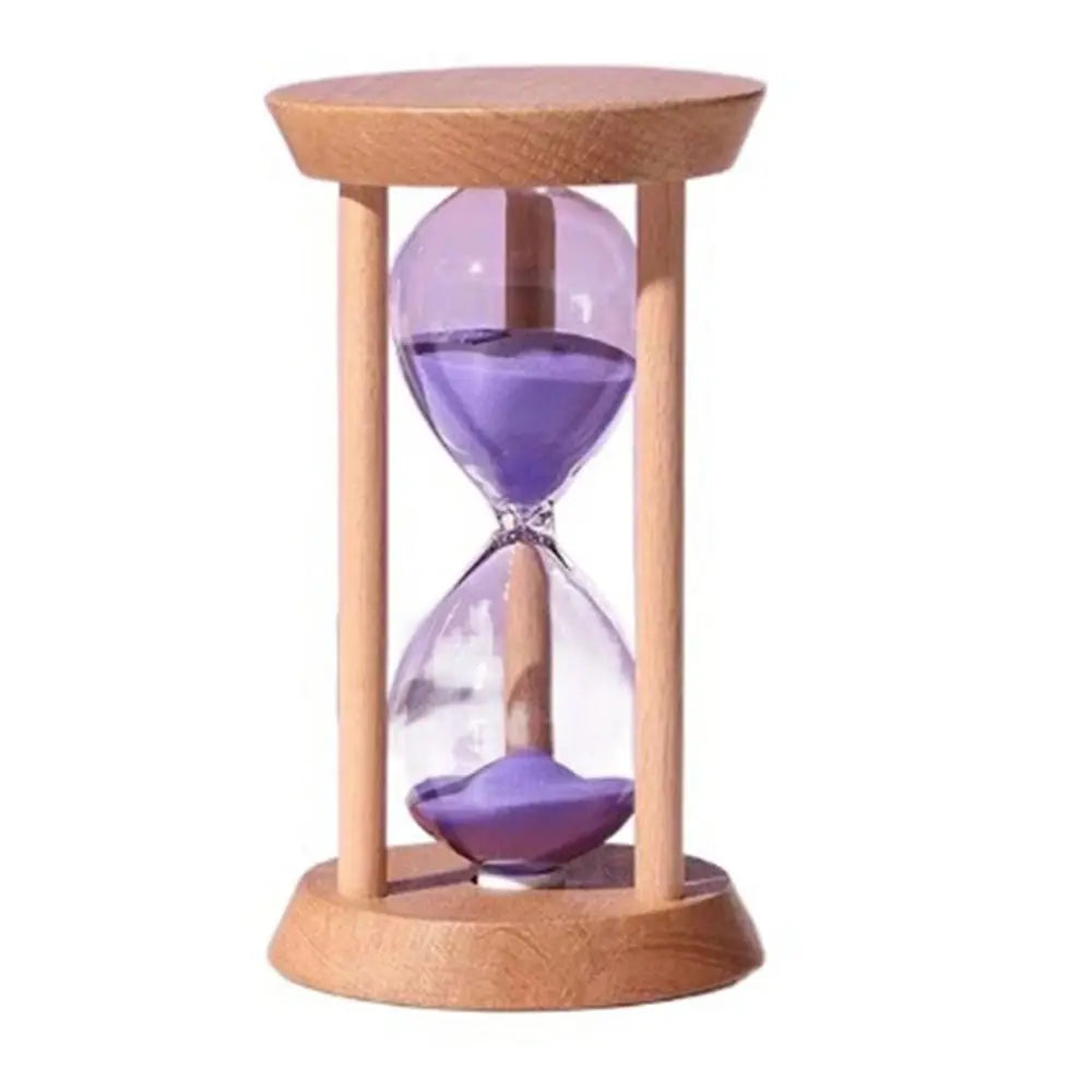 Reloj de arena con base de madera