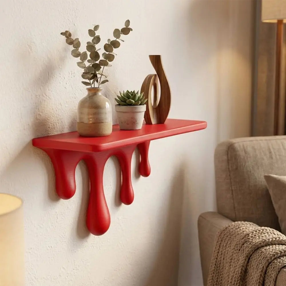 Repisa decorativa de pared con gotas