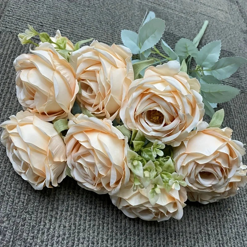 Ramo de rosas artificiales de 9 flores