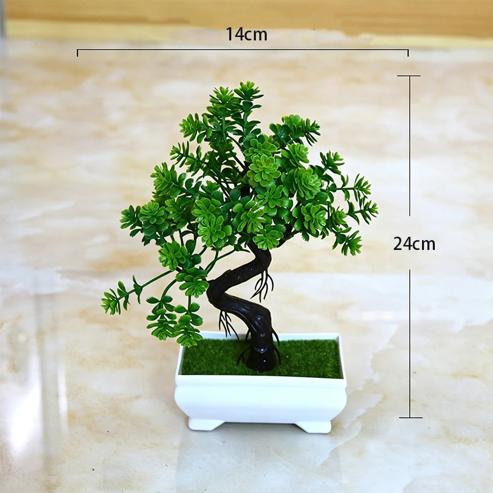 Planta artificial decorativa con maceta
