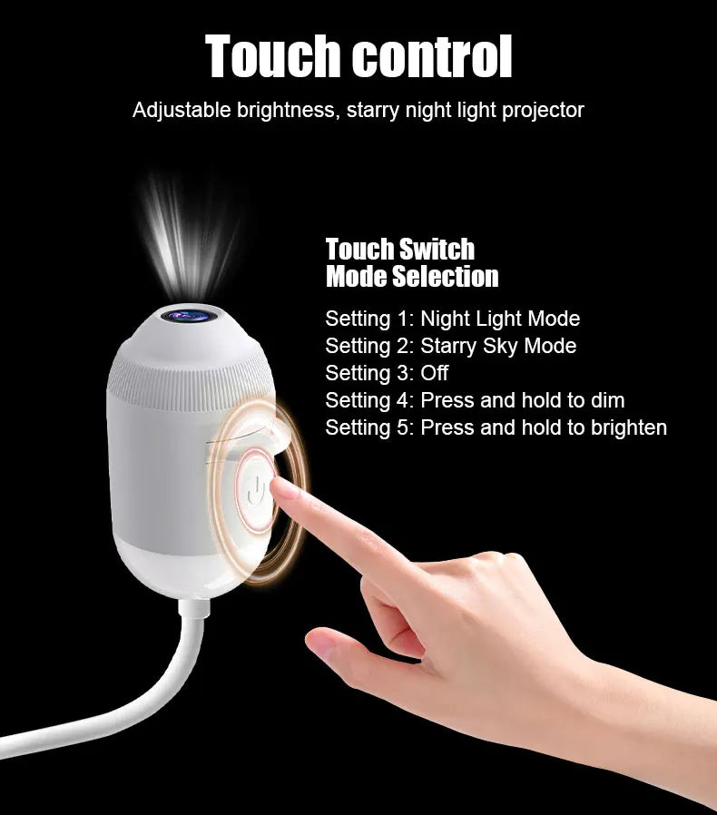 Luz USB con proyector de estrellas