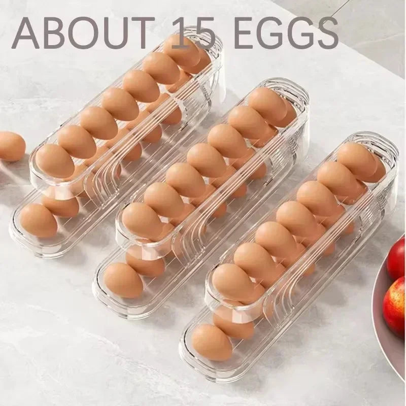 Organizador de huevos de 2 niveles para refrigerador