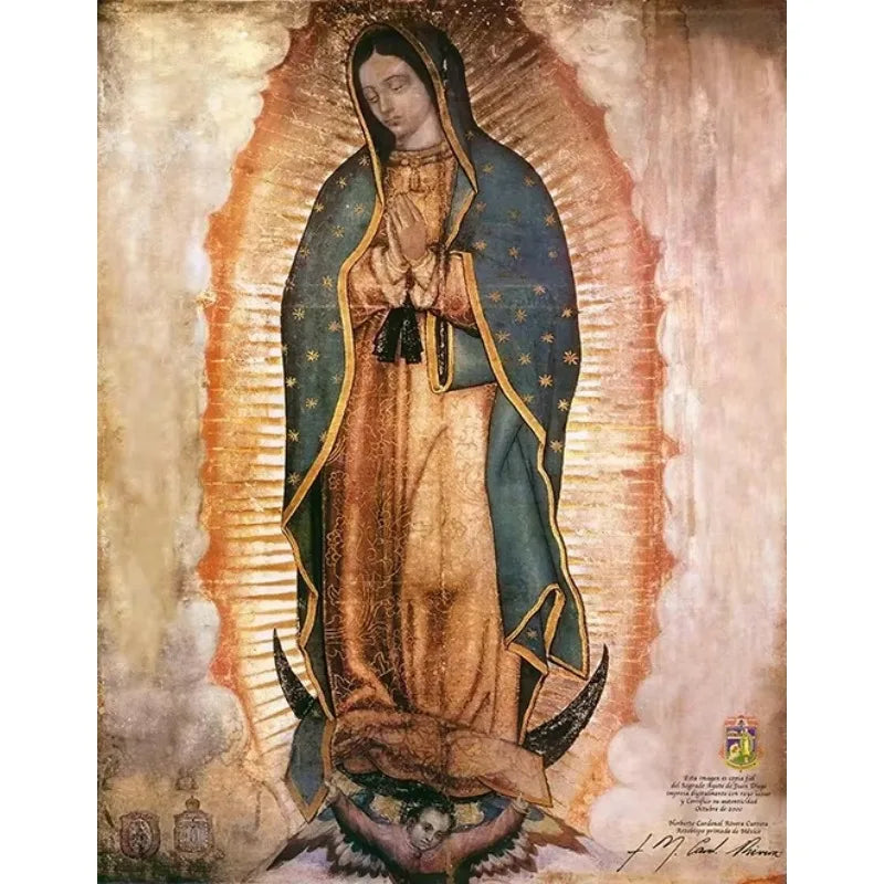 Lienzo de la Virgen de Guadalupe sin marco