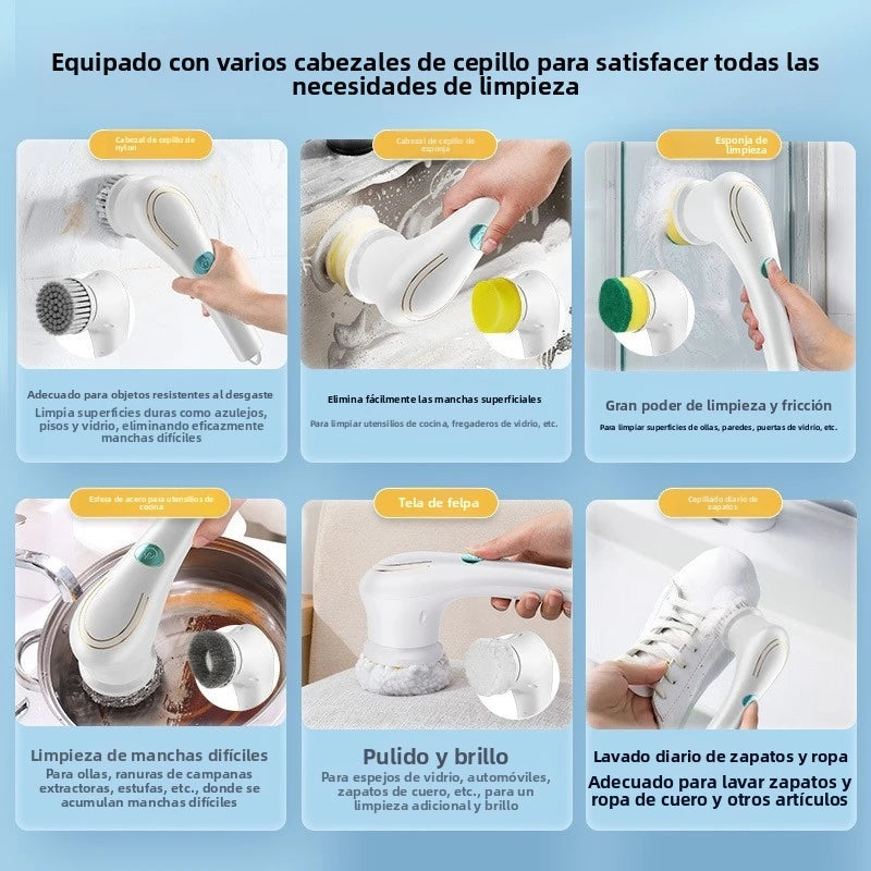Cepillo eléctrico de limpieza con 5 cabezales