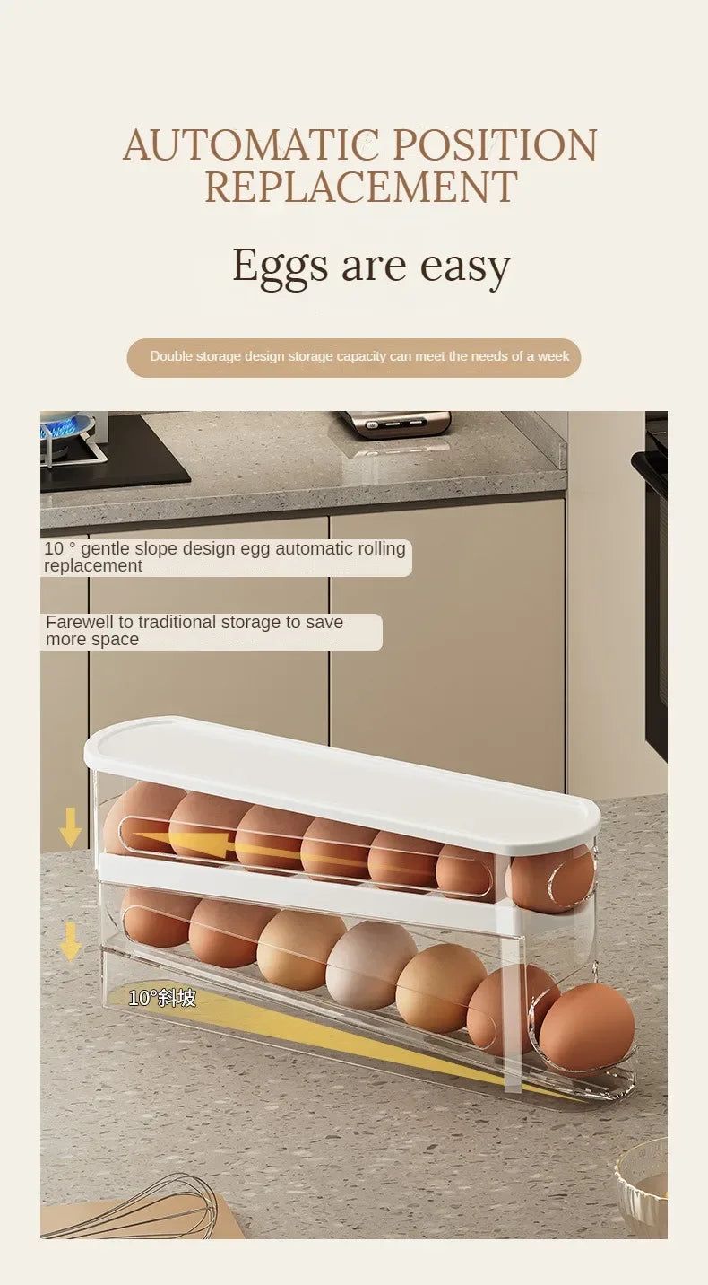 Organizador de huevos de 2 niveles para refrigerador