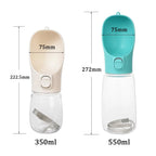 Botellas bebederas de 350 y 550 ml con diagrama de dimensiones.