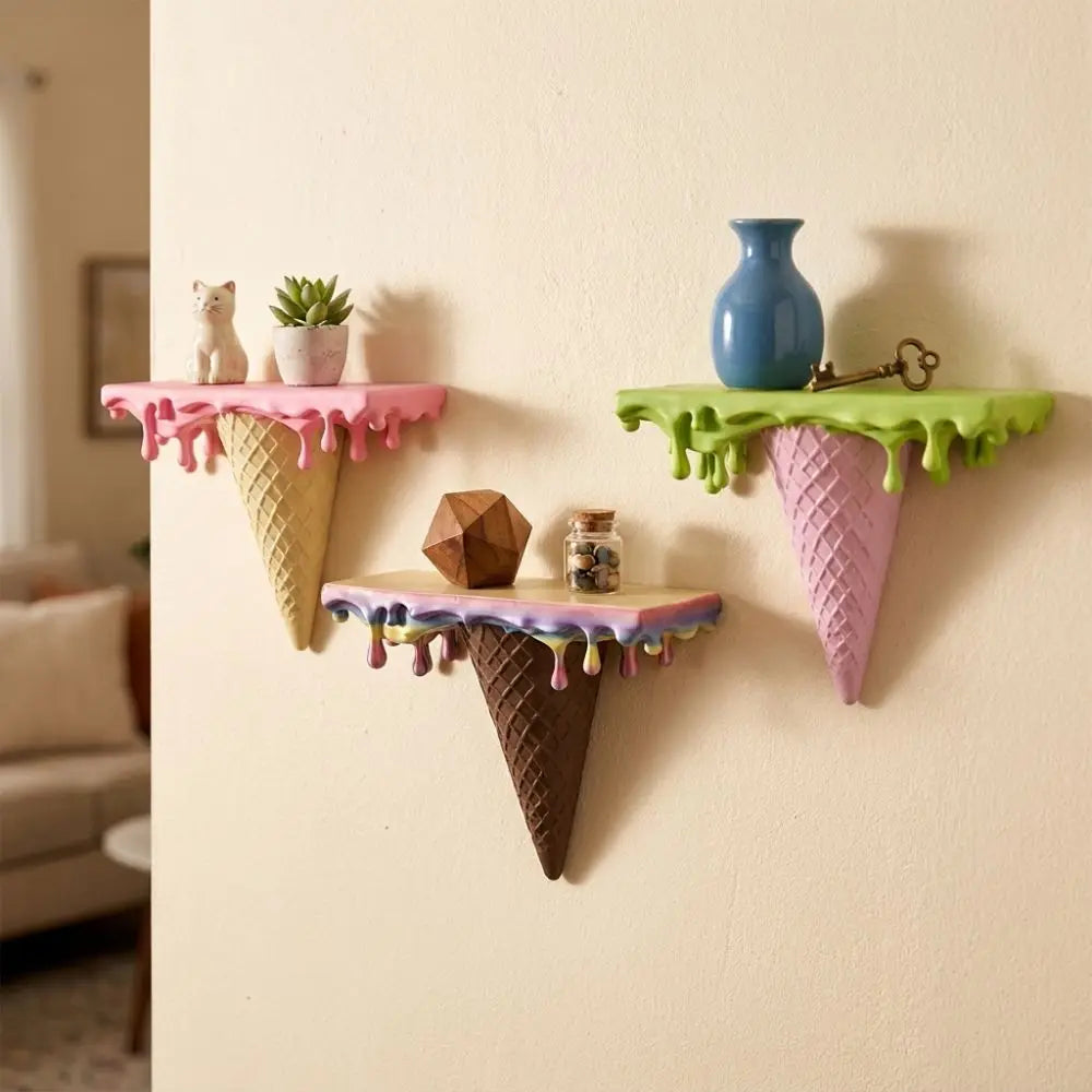 Repisa de pared tipo helado derretido