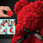 Oso decorativo de rosas artificiales de 25 cm