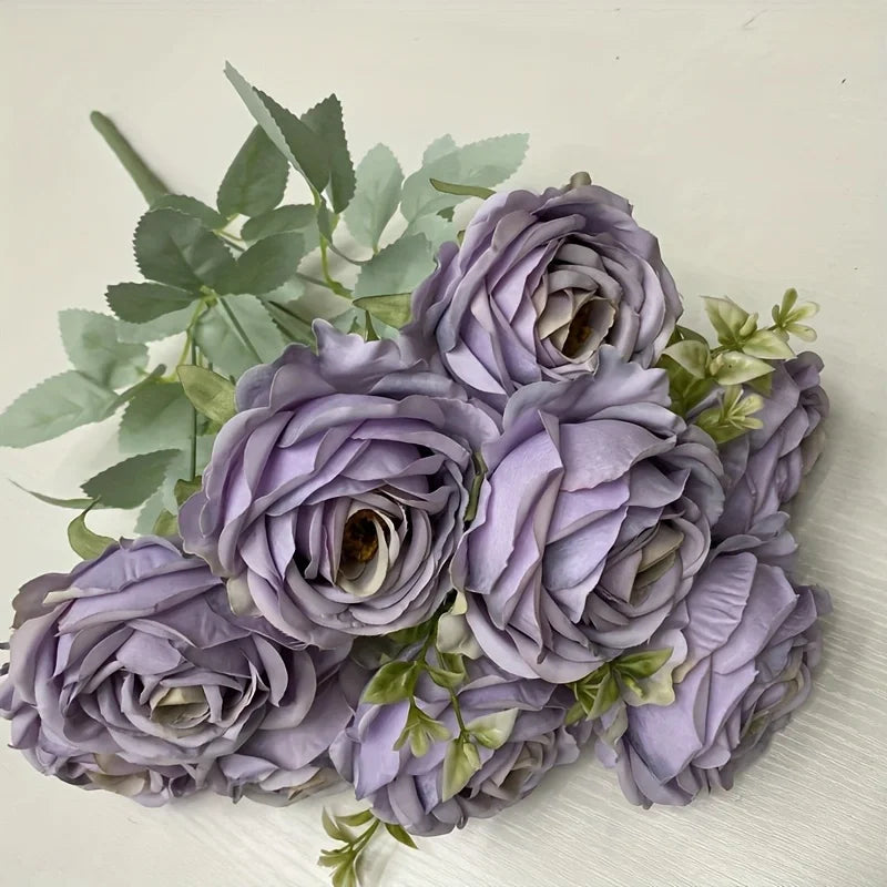 Ramo de rosas artificiales de 9 flores