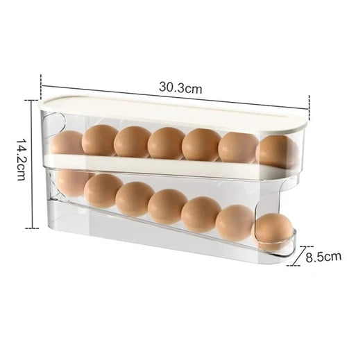 Organizador de huevos de 2 niveles para refrigerador