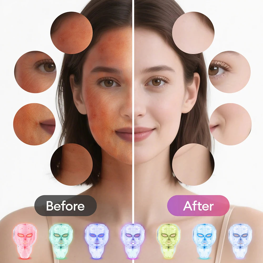 Máscara LED para rostro y cuello | Con o sin caja