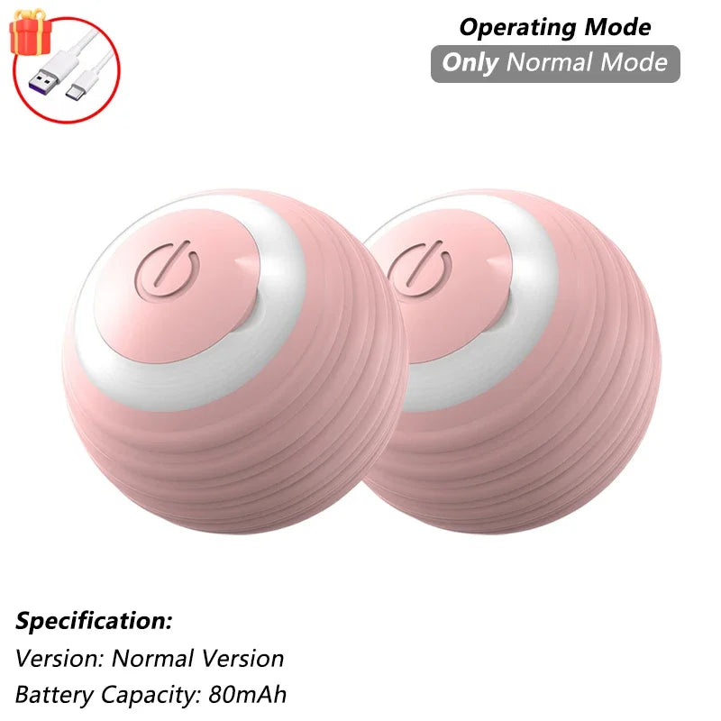 Dos pelotas rosas para gato con botones blancos