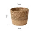 Cesta cubremaceta grande sin patas con medidas de 20 por 16 cm.