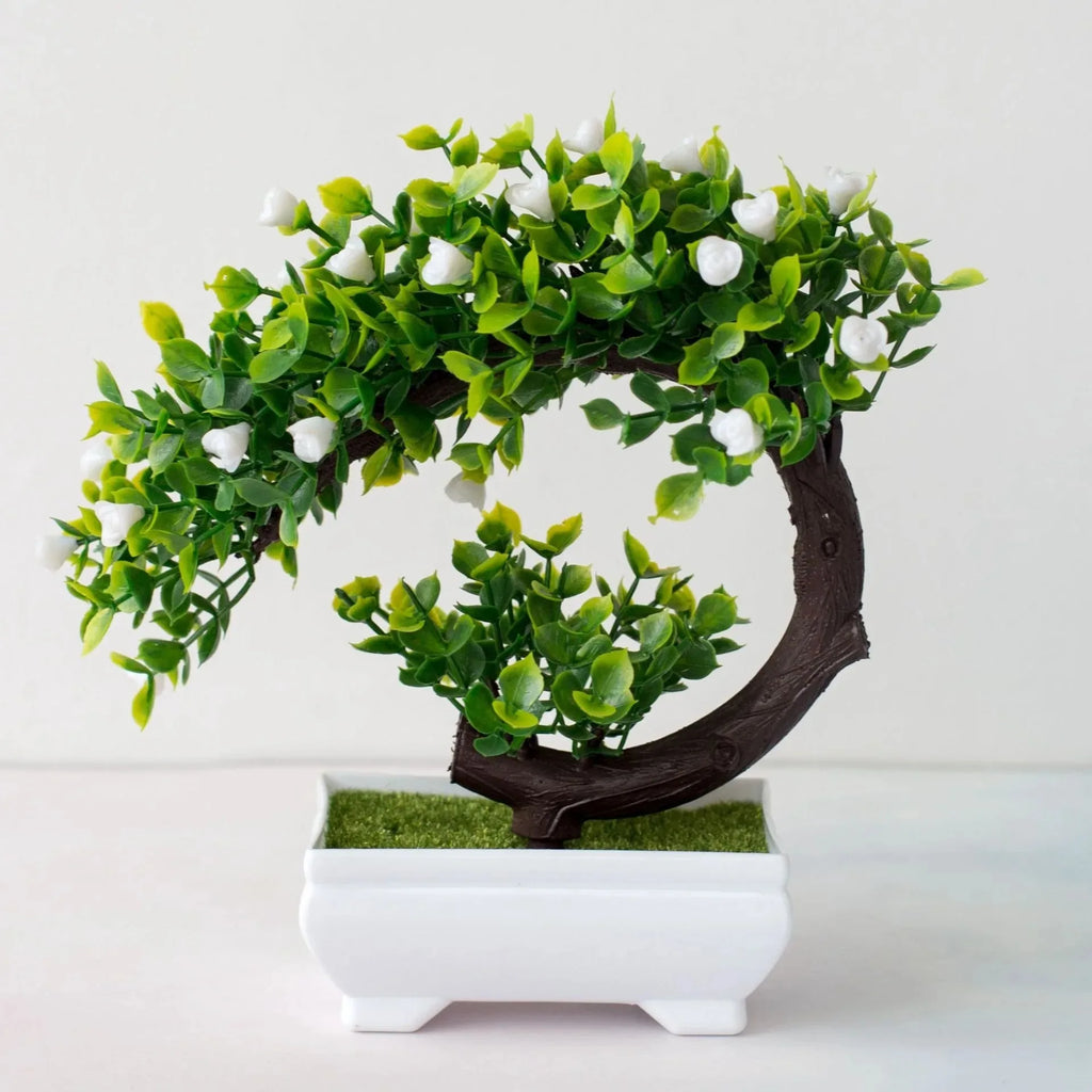 Planta artificial decorativa con maceta