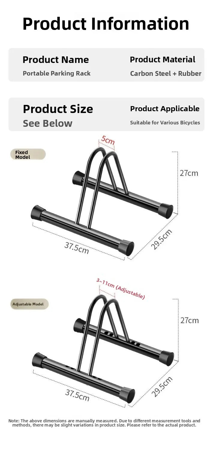 Indoor Bicycle Parking Stand Steel Material Road Bike Single Bike Display Rack Mountain Bike Storage Holder for All Genders