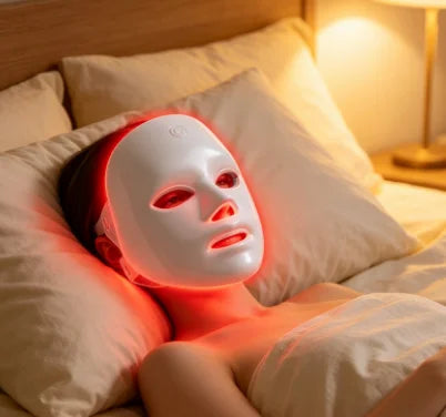 Máscara facial LED blanca de 7 colores