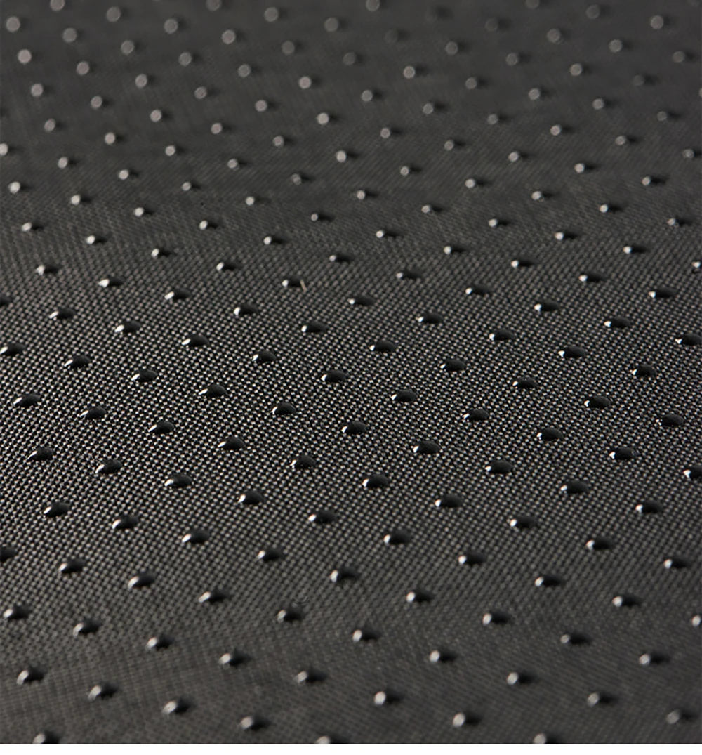 Detalle de la base de la cama para mascota con puntos en relieve