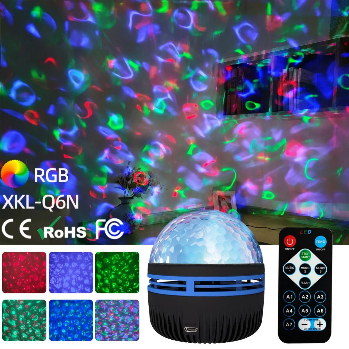 Proyector de luces RGB con control remoto