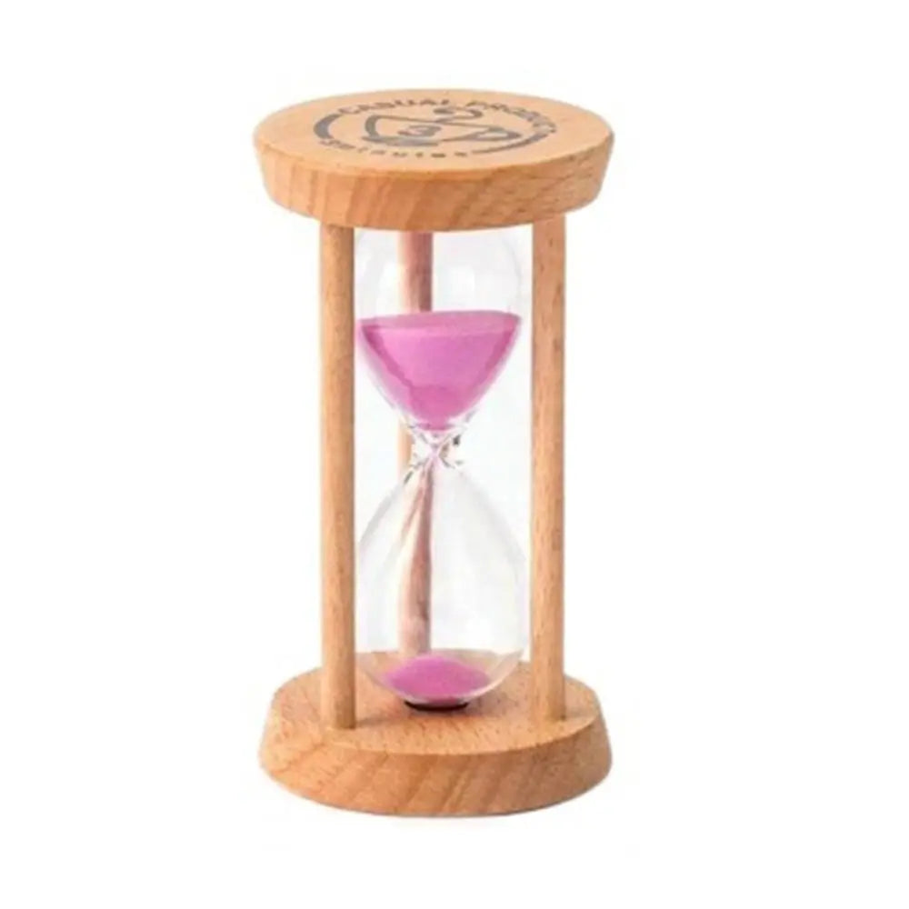 Reloj de arena con base de madera