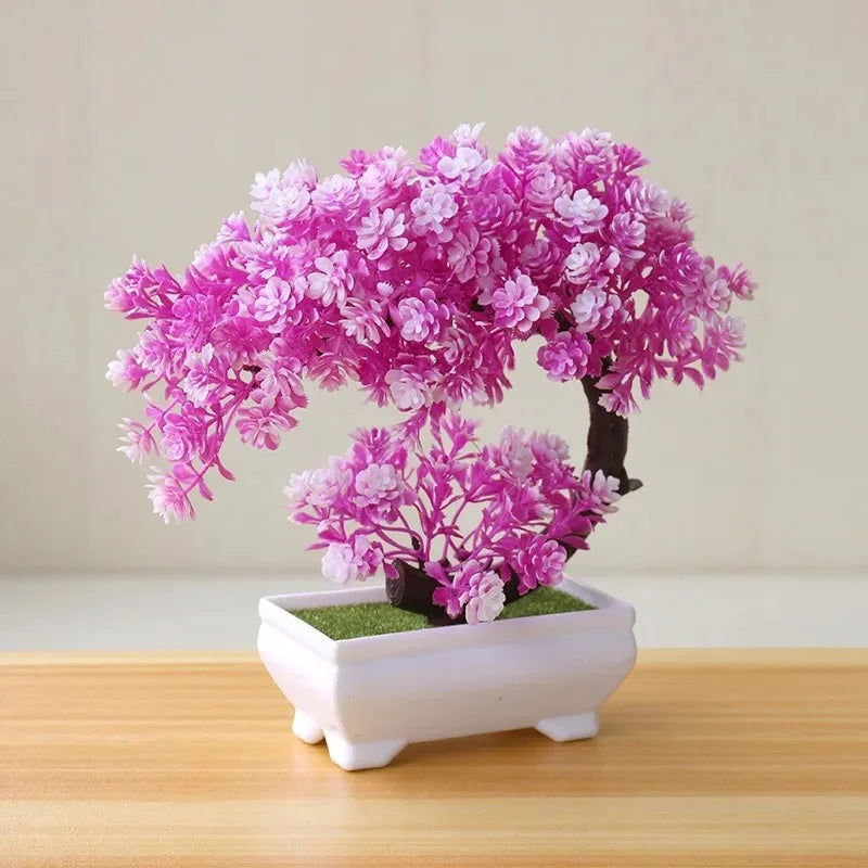 Planta artificial decorativa con maceta
