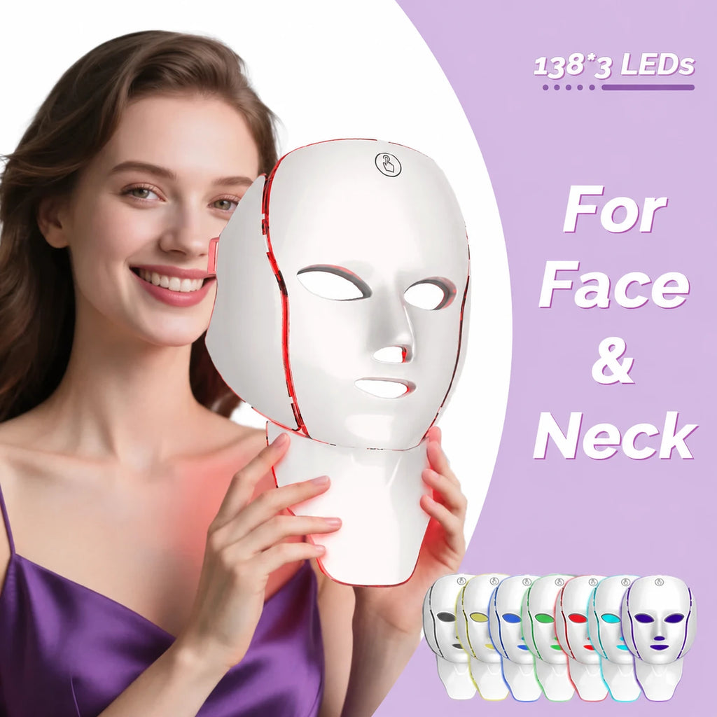Máscara LED para rostro y cuello | Con o sin caja
