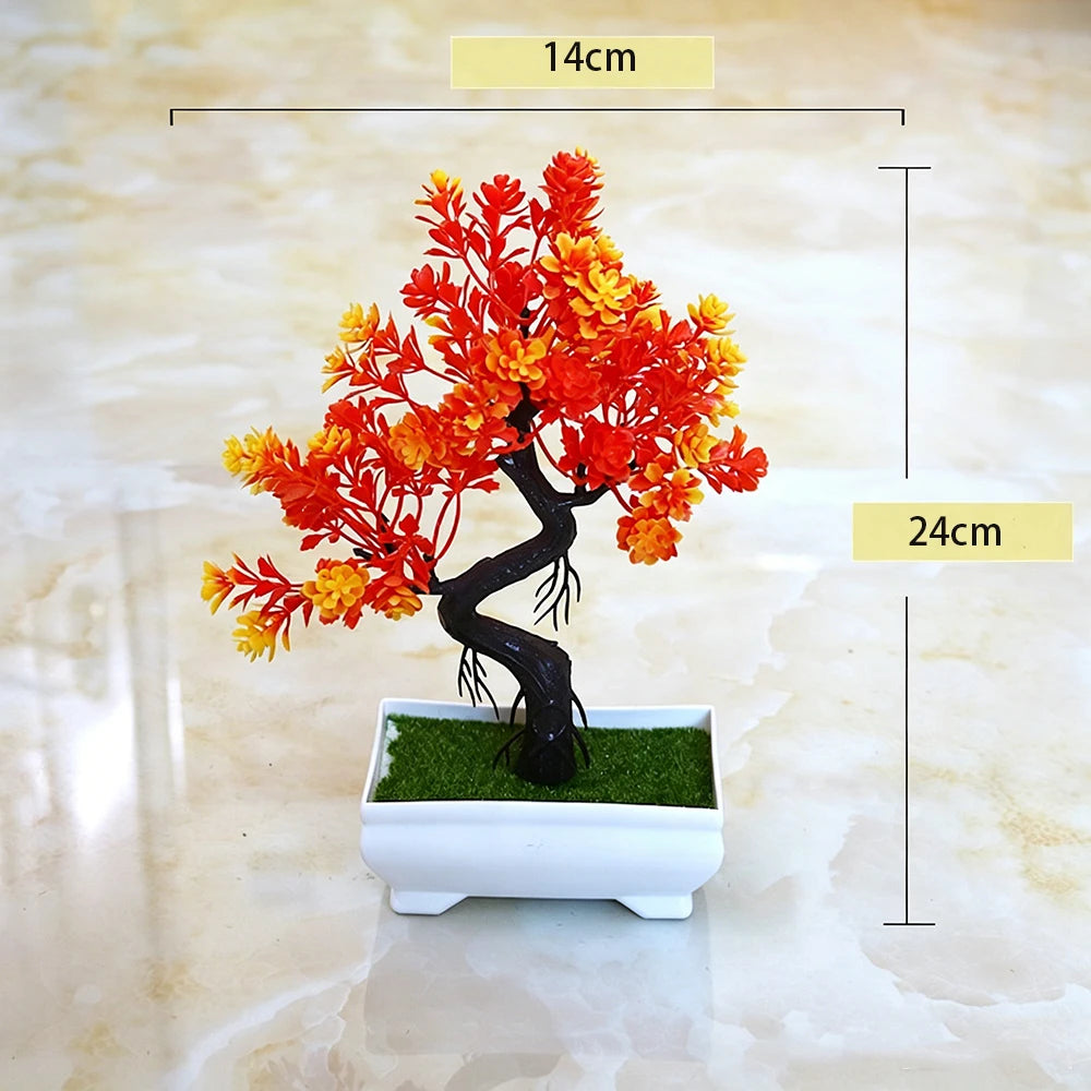 Planta artificial decorativa con maceta
