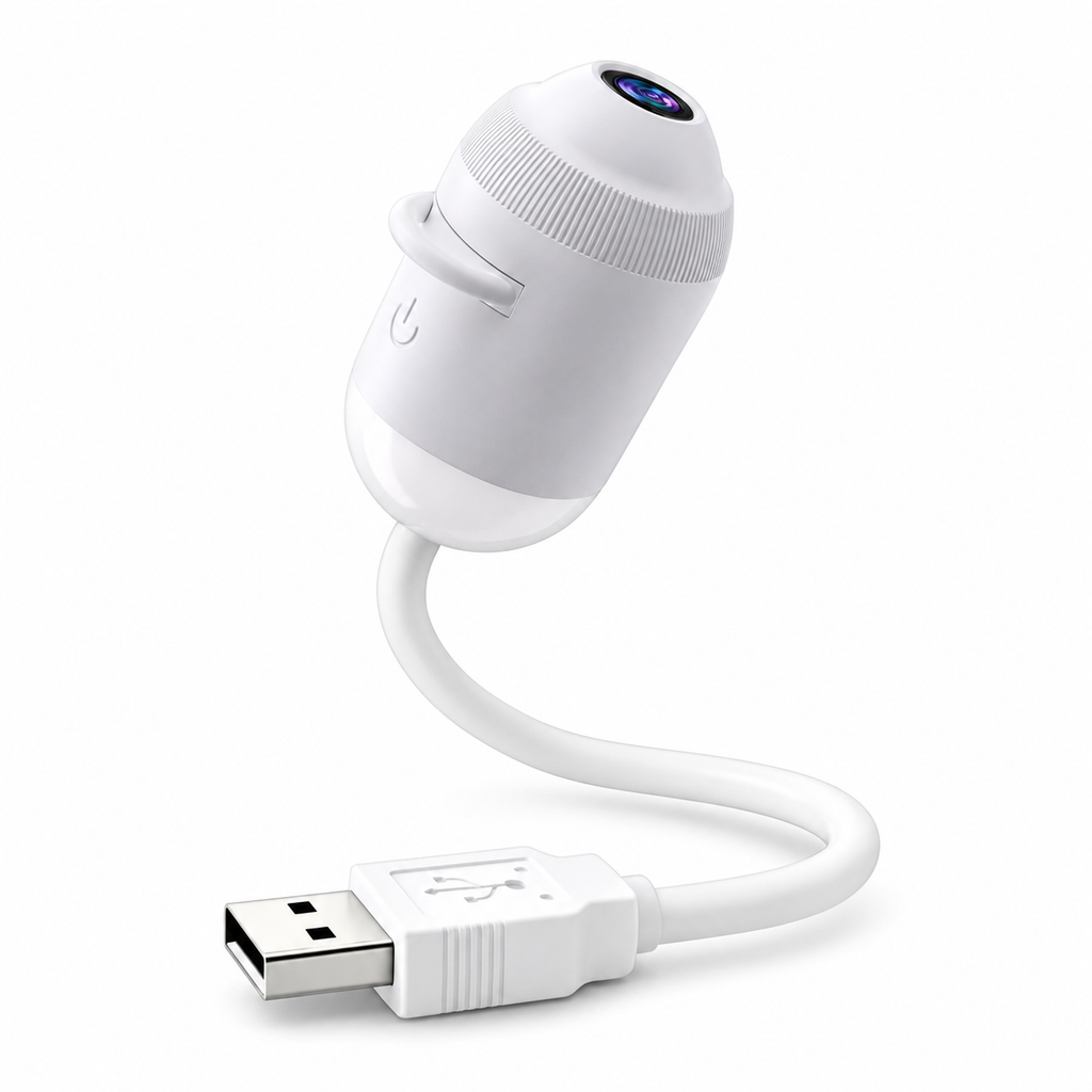 Proyector USB blanco con cuello flexible