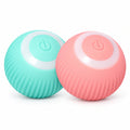 Dos pelotas interactivas para gato, azul y rosa