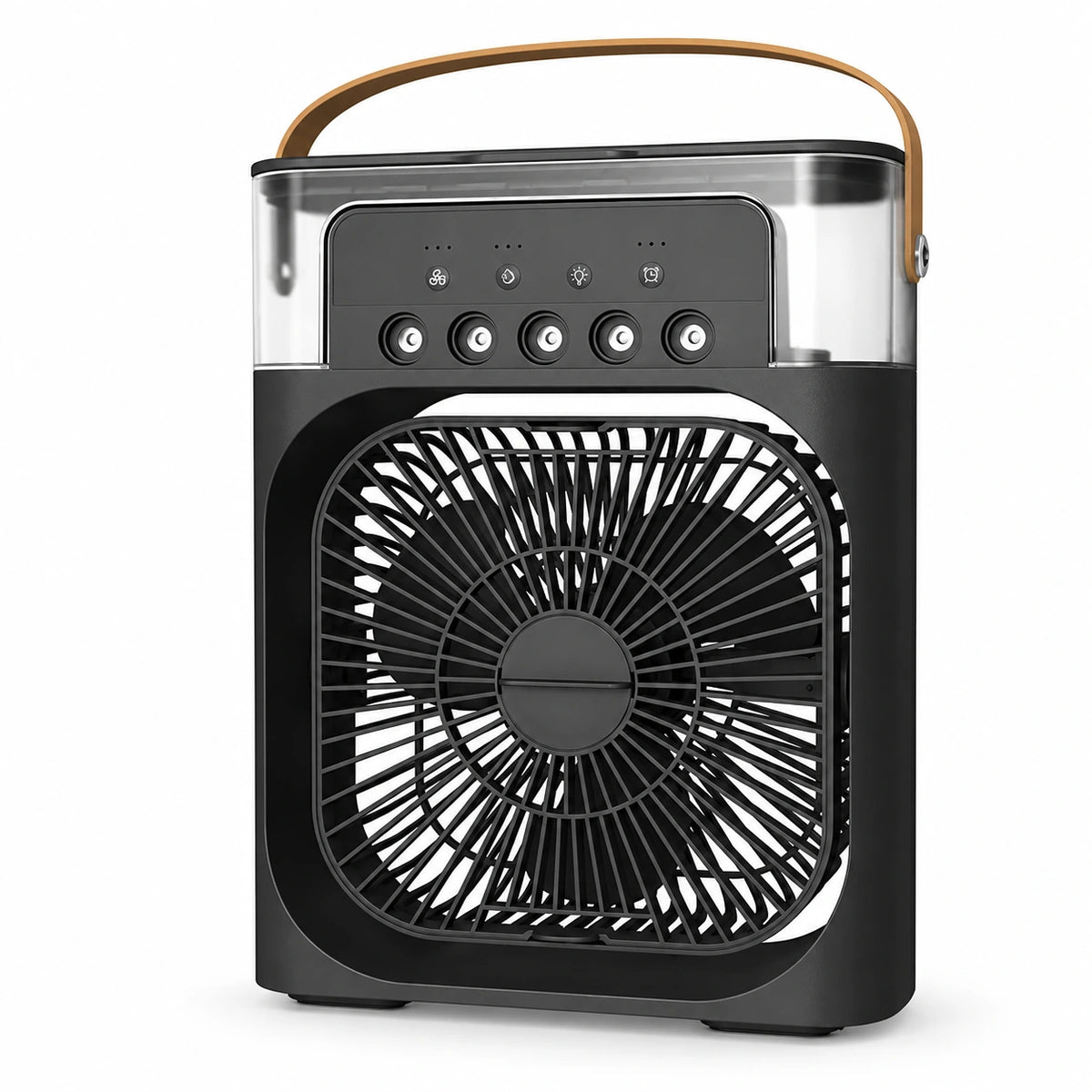 Ventilador portátil negro con asa
